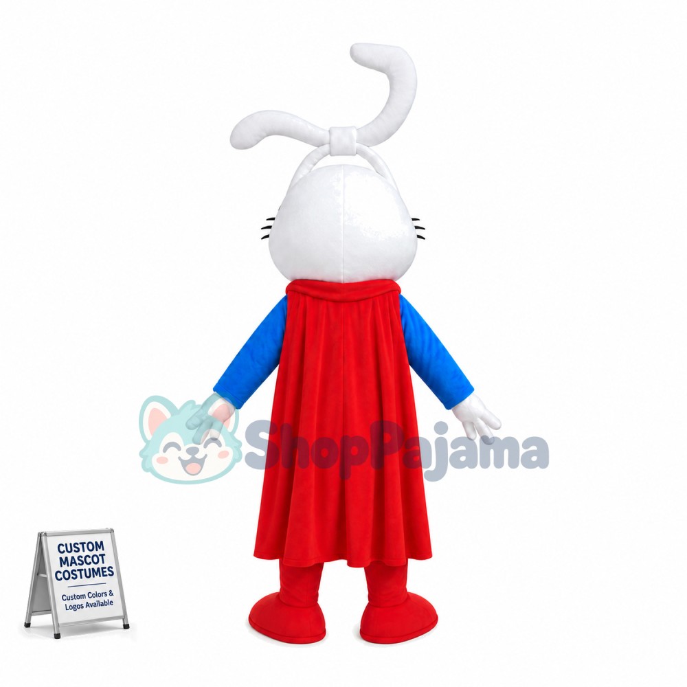 Super Bunny With Knotted Ears Mascot Costume