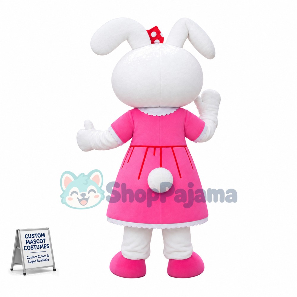 Bunny Sister In Lace Dress Mascot Costume
