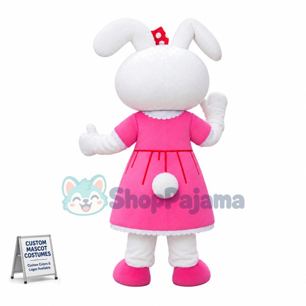 Bunny Sister In Lace Dress Mascot Costume