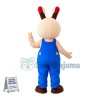 Beige Rabbit With Asymmetric Eyes Mascot Costume