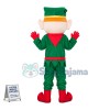 Christmas Elf In Green Suit Mascot Costume