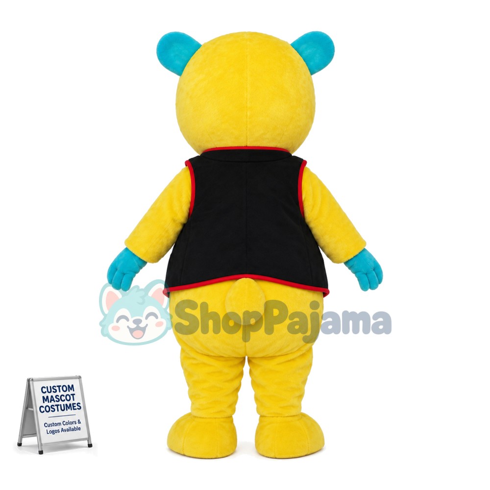 The Eye-catching Bear In Vest Jacket Mascot Costume