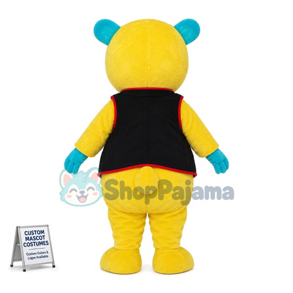 The Eye-catching Bear In Vest Jacket Mascot Costume