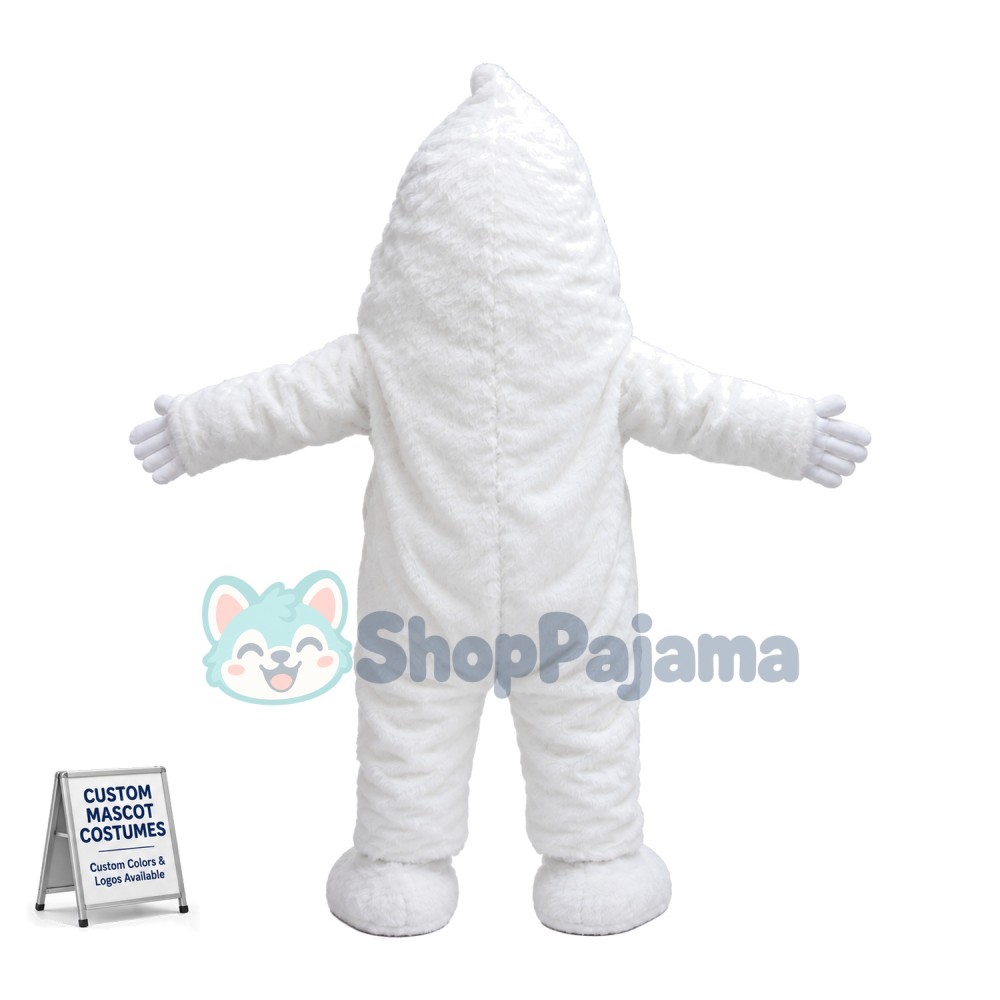 Breathable Pure White Snow Monster Mascot Costume