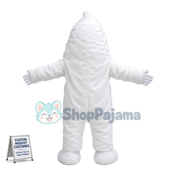 Breathable Pure White Snow Monster Mascot Costume