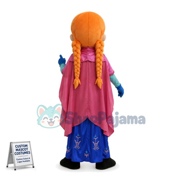 Brave Princess Anna Mascot Cartoon Costume
