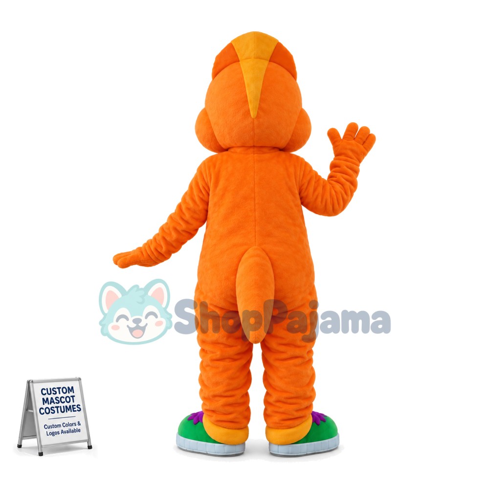 Orange Baby Triceratop Mascot Costume