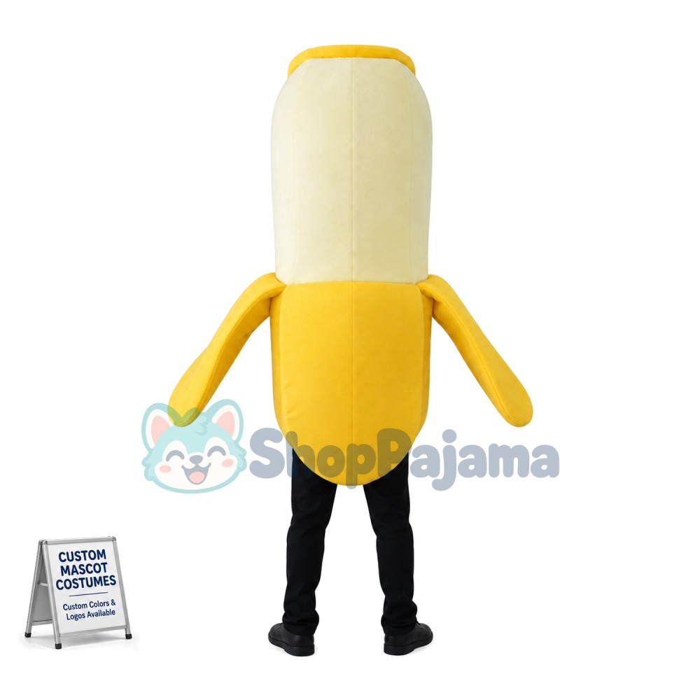Adult Cartoon Banana With a Bite Mascot Costume