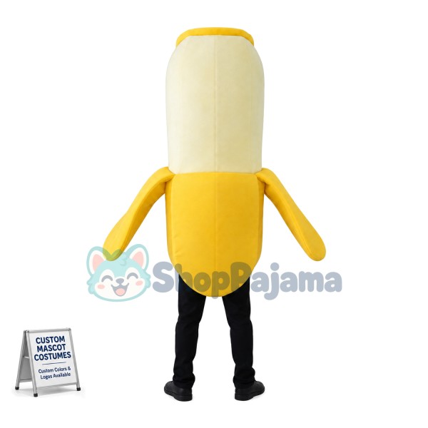 Adult Cartoon Banana With a Bite Mascot Costume