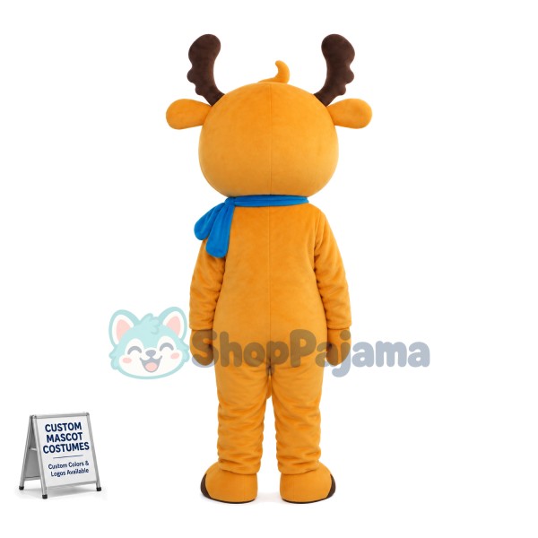 Adult Cartoon Orange Fawn Mascot Costume