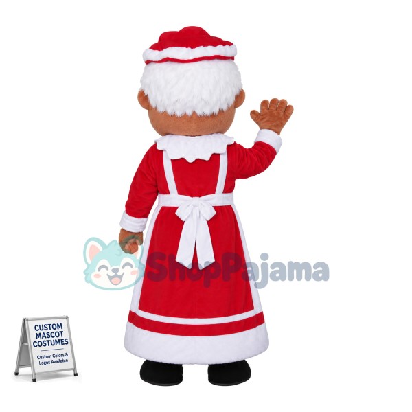White-haired Christmas Granny Mascot Costume