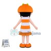 Brunette Girl In Pumpkin Hat Mascot Costume