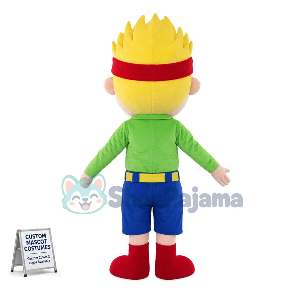 The Energetic Blond Grandpa Mascot Costume