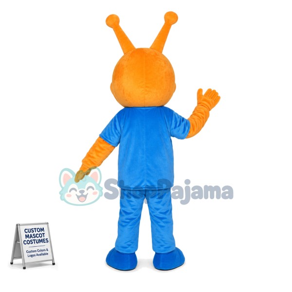 Orange Alien Monocular Mascot Costume