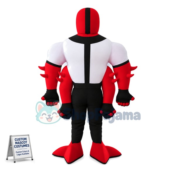 Wild Muscle Hunk Four Arms Mascot Costume