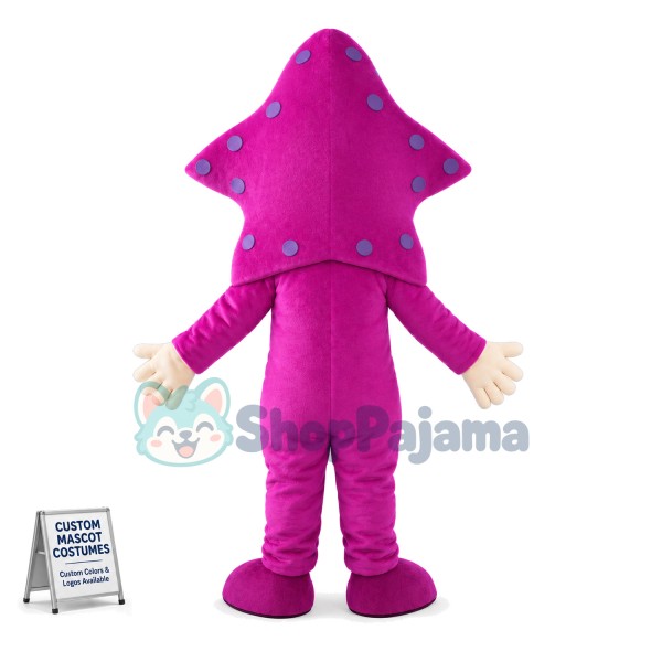 Rose Red Cartoon Starfish Doll Mascot Costume