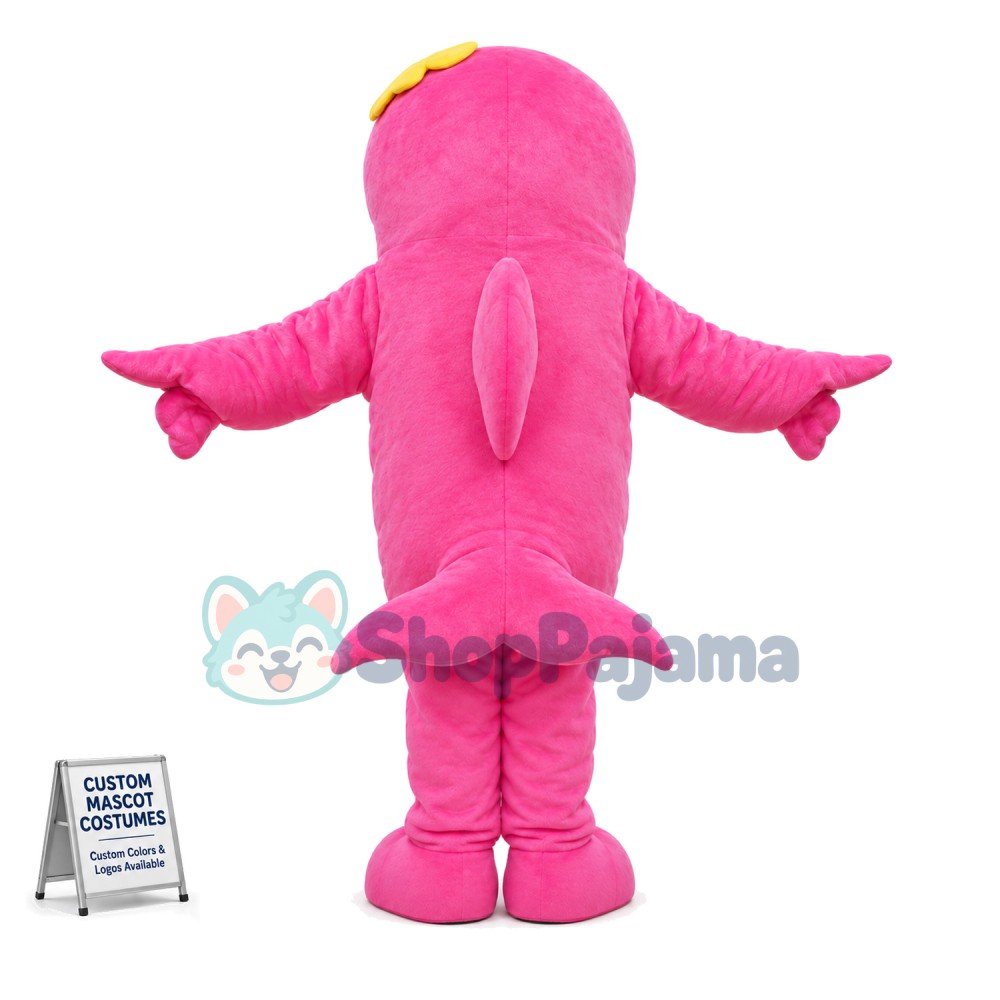 Bright Pink Dolphin Sister Mascot Costume