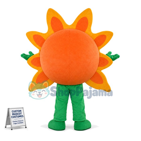 Cartoon Orange Sun Flower Mascot Costume