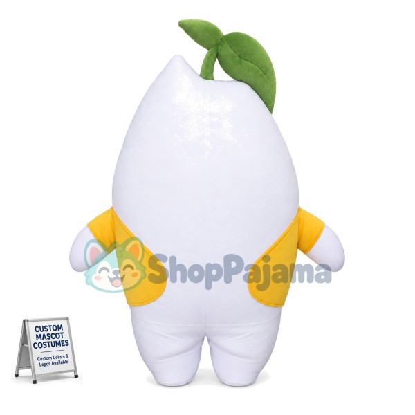 Chubby White Radish Mascot Costume