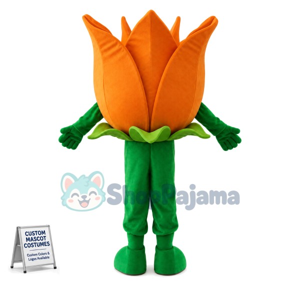 Bright Orange Tulip Mascot Costume