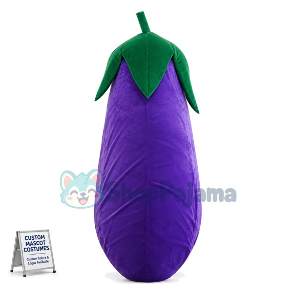 Crumpled Purple Eggplant Mascot Costume