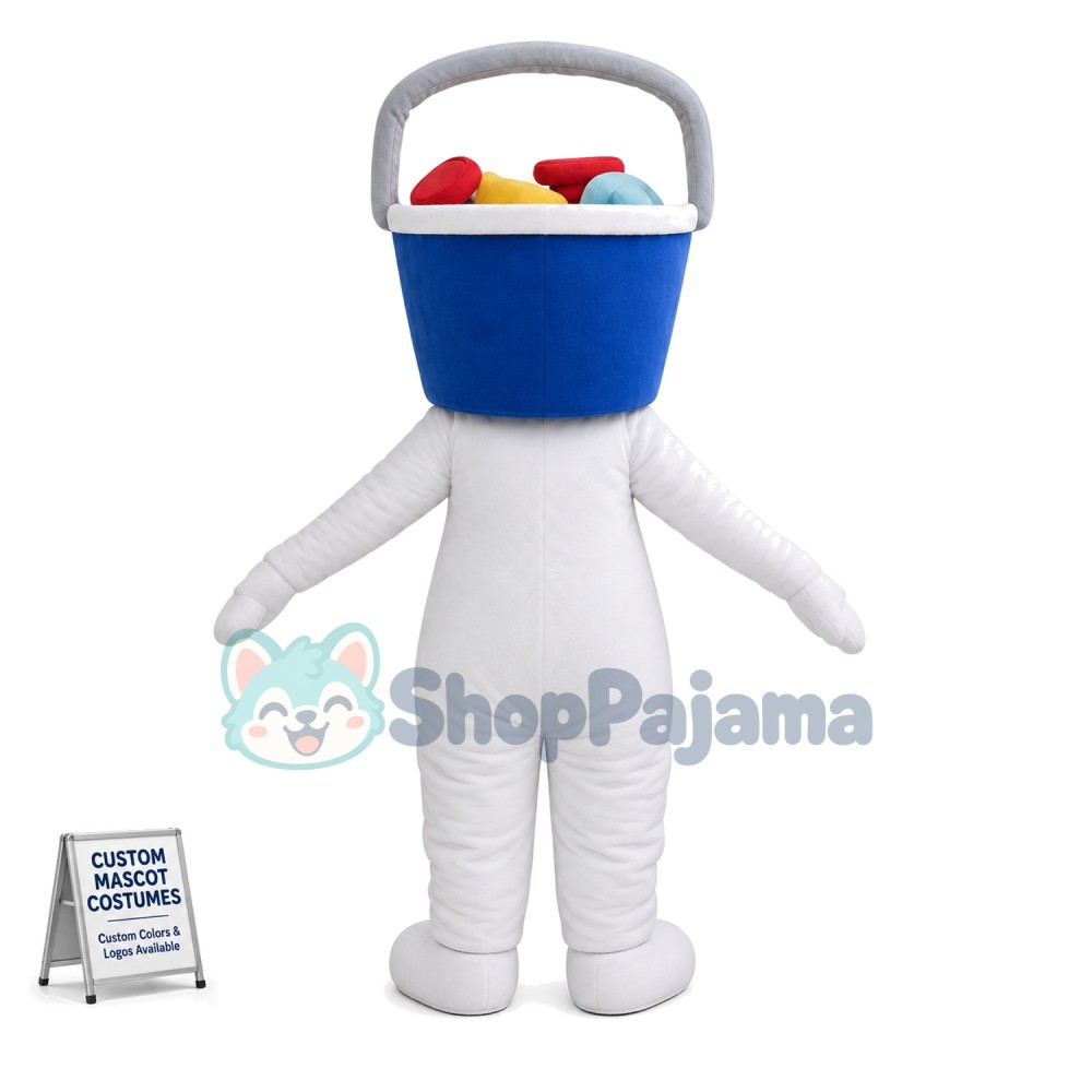 Plastic Basket With Cleaning Tools Mascot Costume