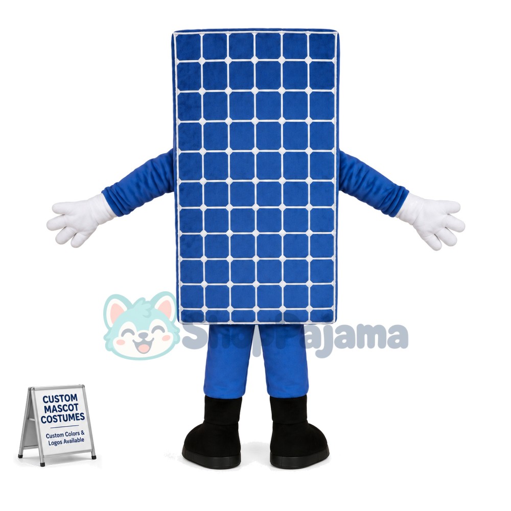 Blue Solar Baffle Cartoon Mascot Costume