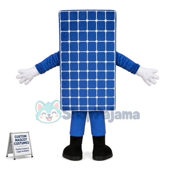 Blue Solar Baffle Cartoon Mascot Costume