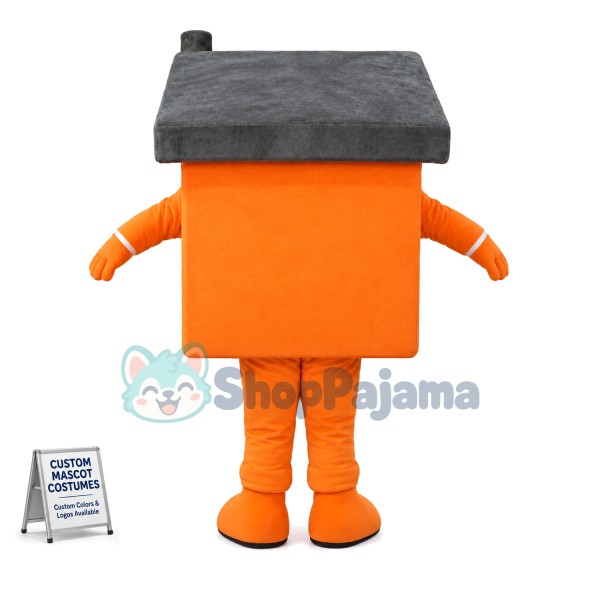 Stable Orange Brick House Mascot Costume