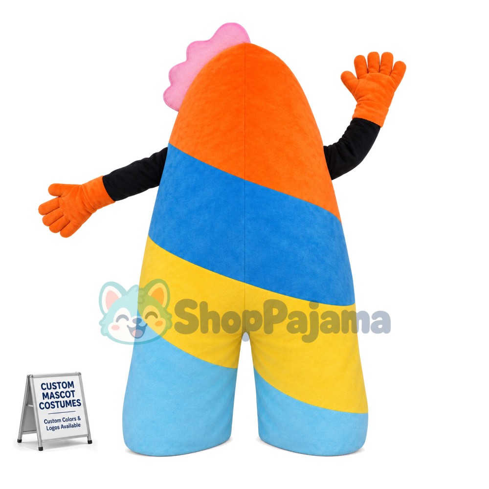 V-shaped Colorful Big Eyes Doll Mascot Costume