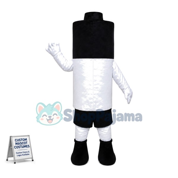 Black & White Energy-saving Battery Mascot Costume