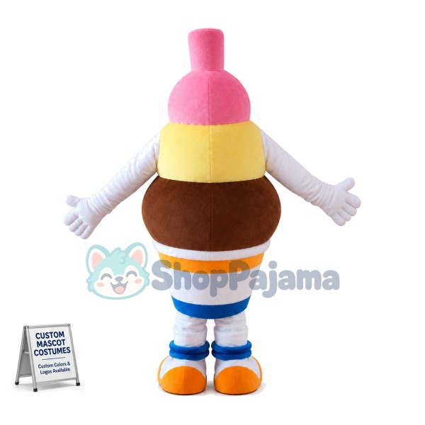 Three-color Ice Cream of Fresh Milk Mascot Costume