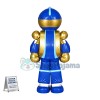 Adult Blue Iron Man Robot Mascot Costume