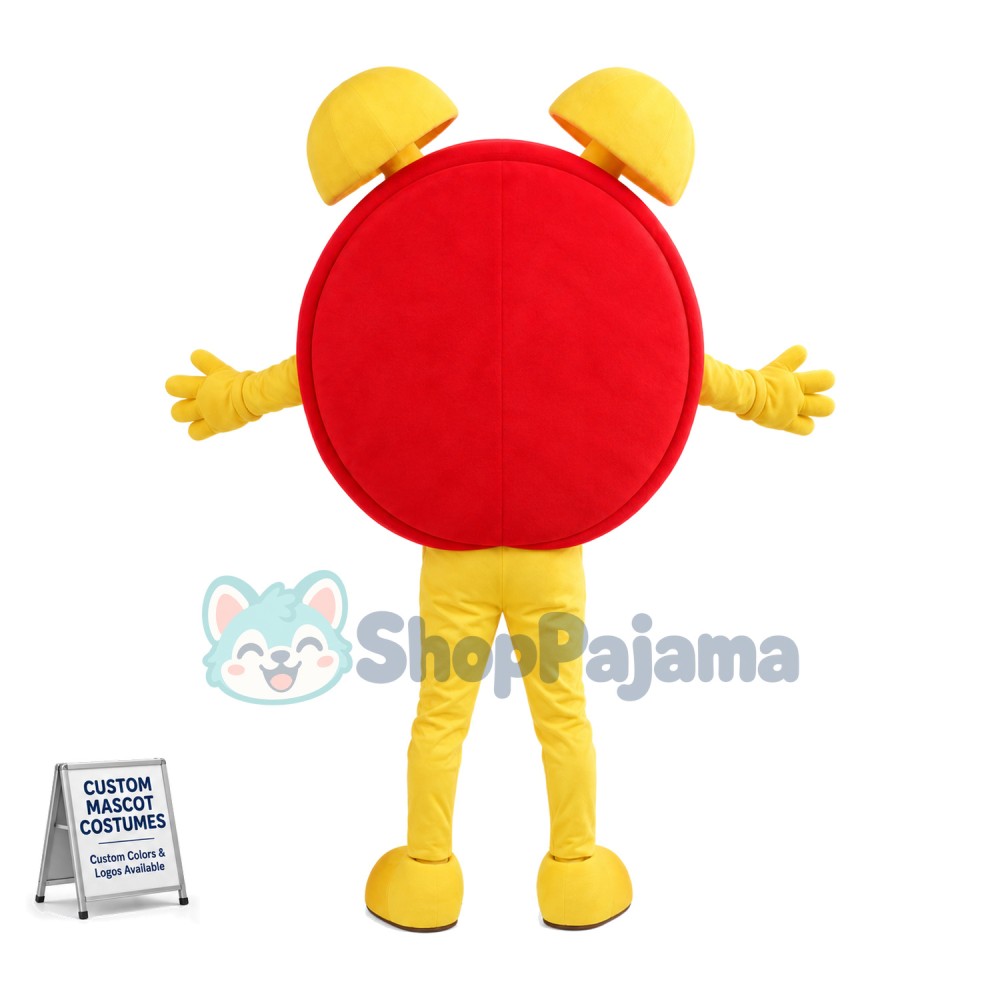 Loud Yellow Alarm Clock Mascot Costume
