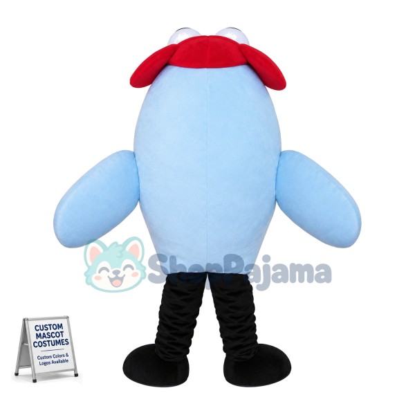 Cartoon Dolphin Wearing Red Tie Mascot Costume