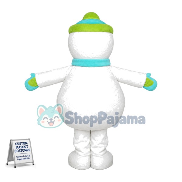 Vivid Snowman With Button Eyes Mascot Costume
