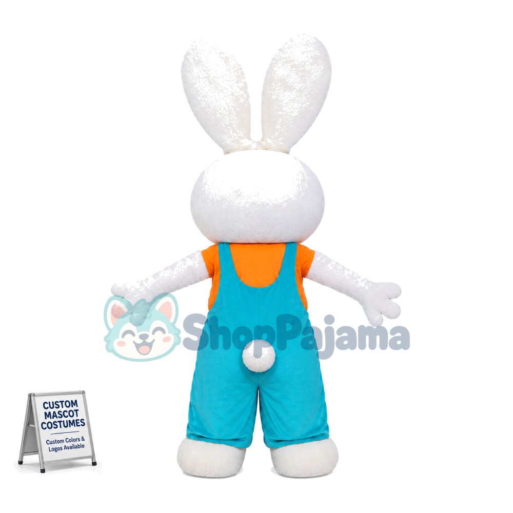 The Bunny In Loose Suspenders Mascot Costume