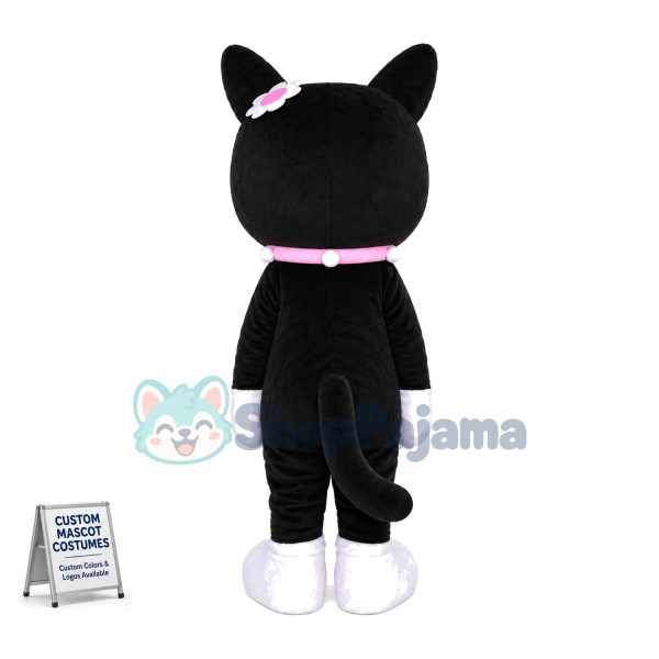 Beautiful Pet Cat With Pink Collar Mascot Costume