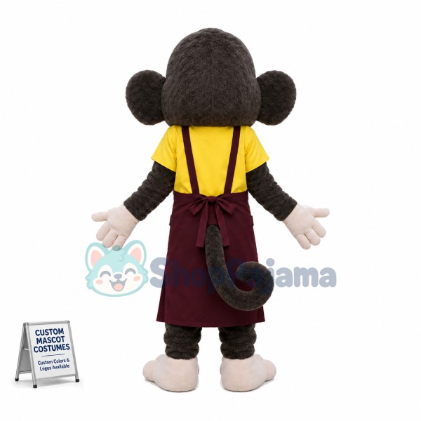 Working Monkey Wearing Apron Mascot Costume