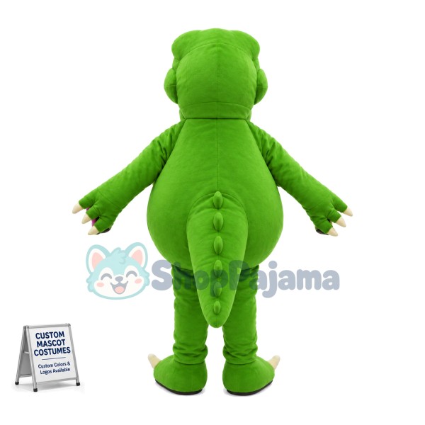 Adult Green Sharp Teeth Dragon Mascot Costume