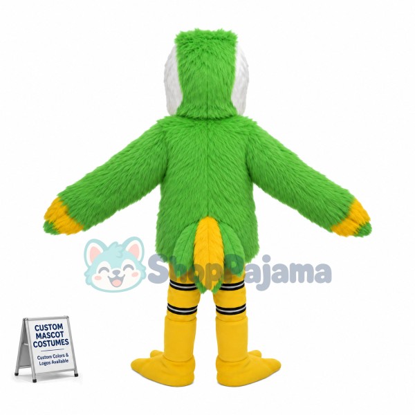 Bright Green Hairy Kingfisher Mascot Costume