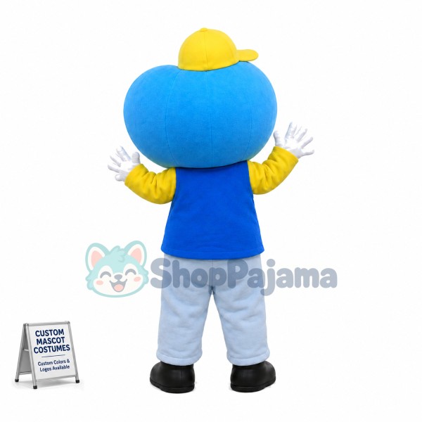 Cartoon Blue Love Shaped Doll Mascot Costume