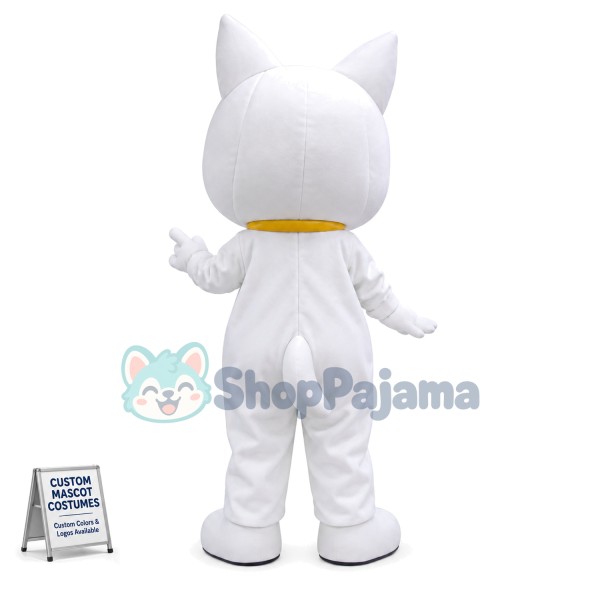 Technology Digital White Dog Mascot Costume