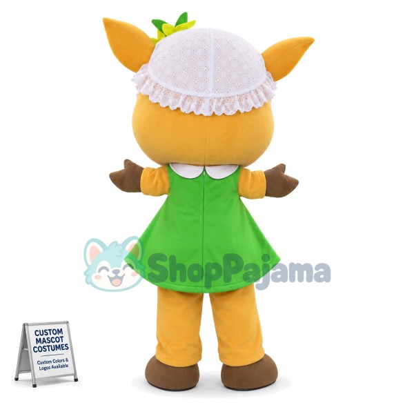 Beautiful Pig Sister In The Green Skirt Mascot Costume