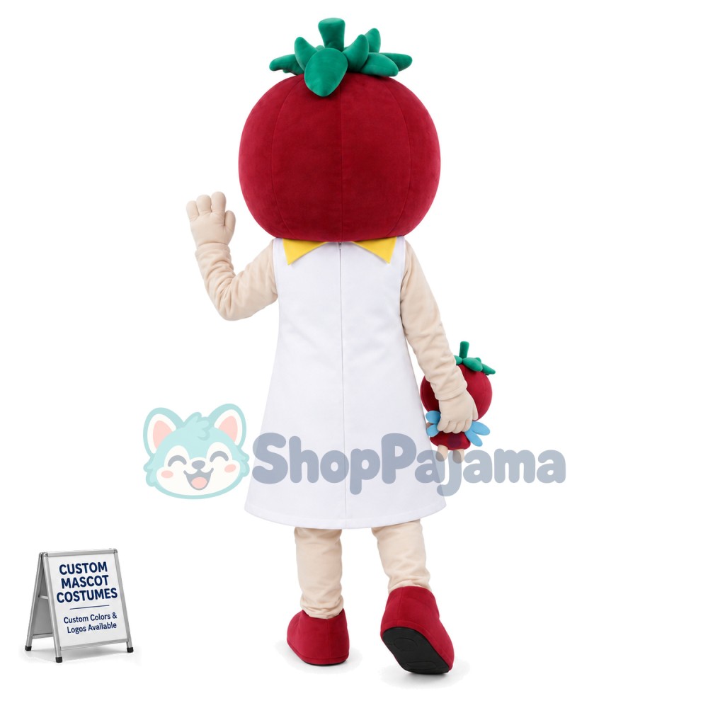 Tomato Girl Holding Puppet Mascot Costume