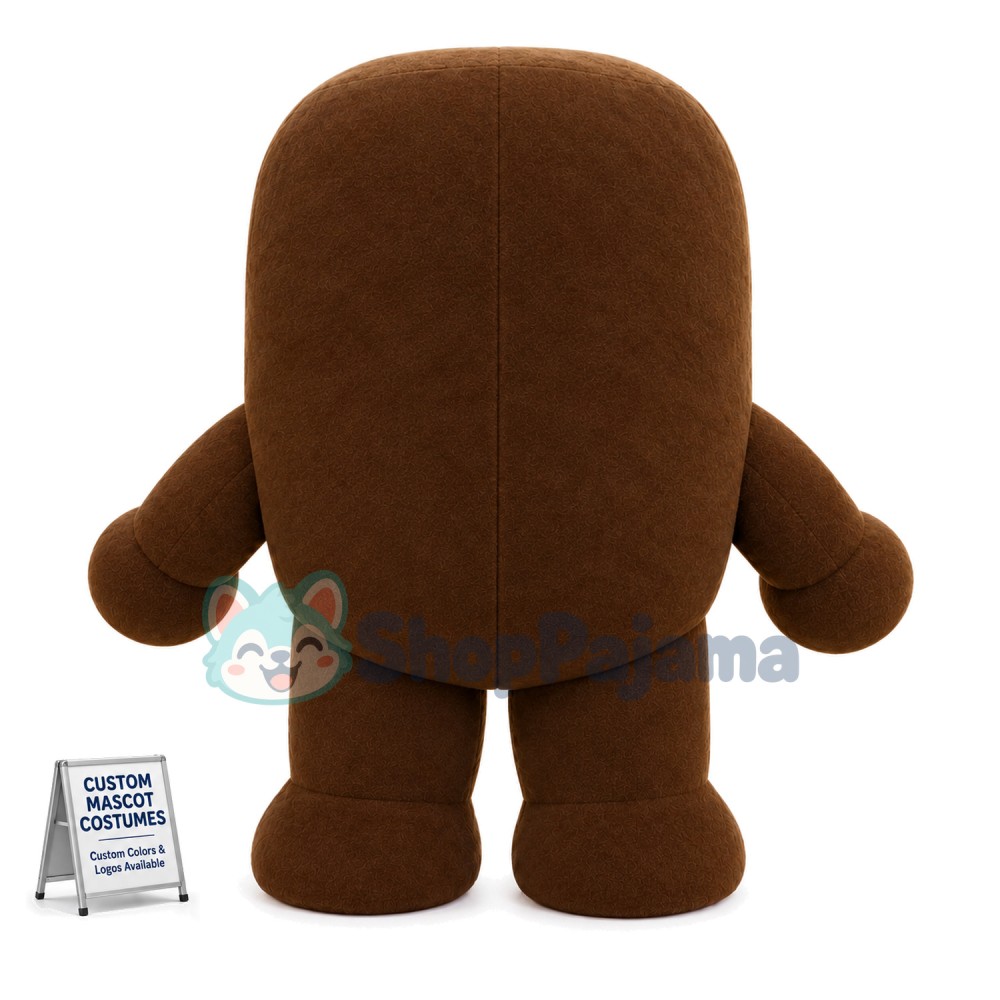 Brown Square Body Domo-kun Mascot Costume