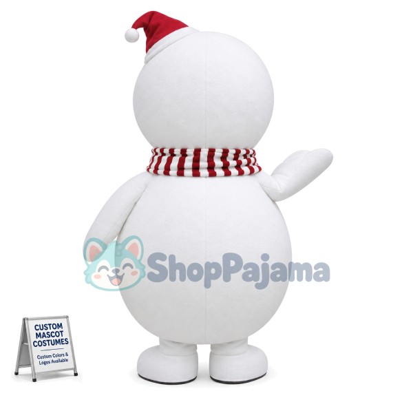 Vivid Christmas Blush Snowman Mascot Costume
