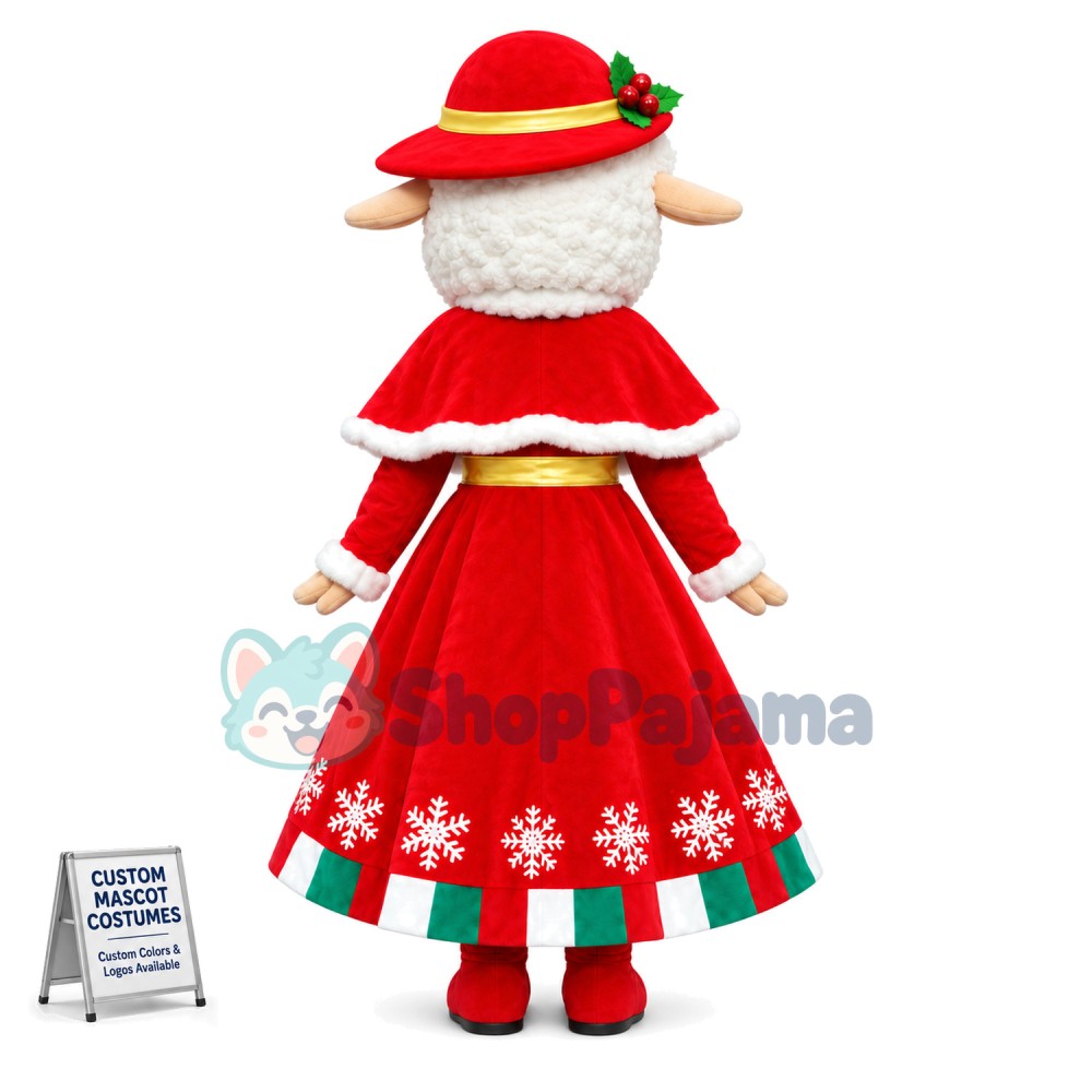 Elegant Sheep Mascot Costume for Christmas Dinner Party