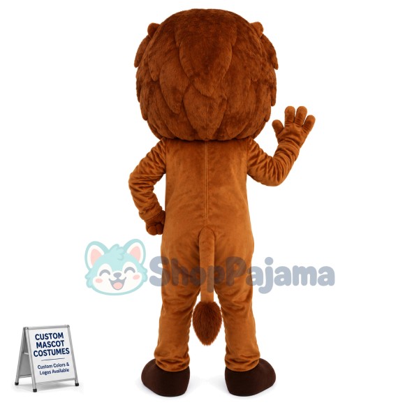 Brown Lion With Serious Expression Mascot Costume