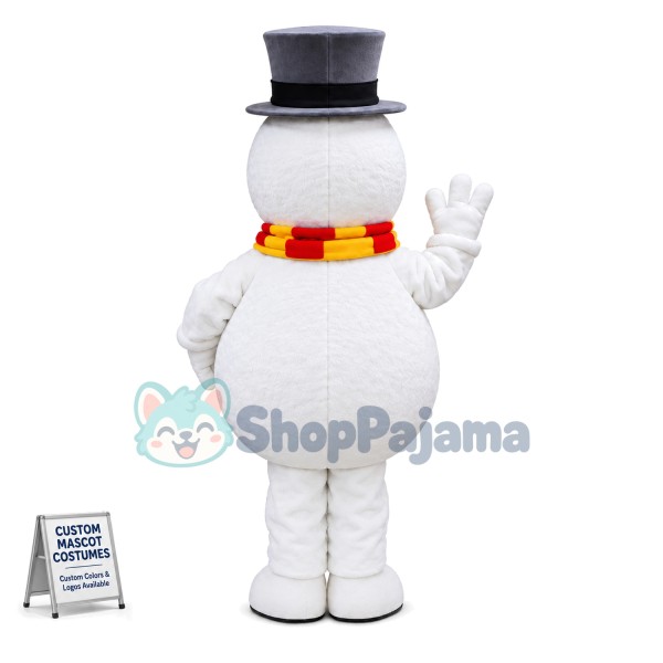 Interesting Snowman In The Flower Hat Mascot Costume